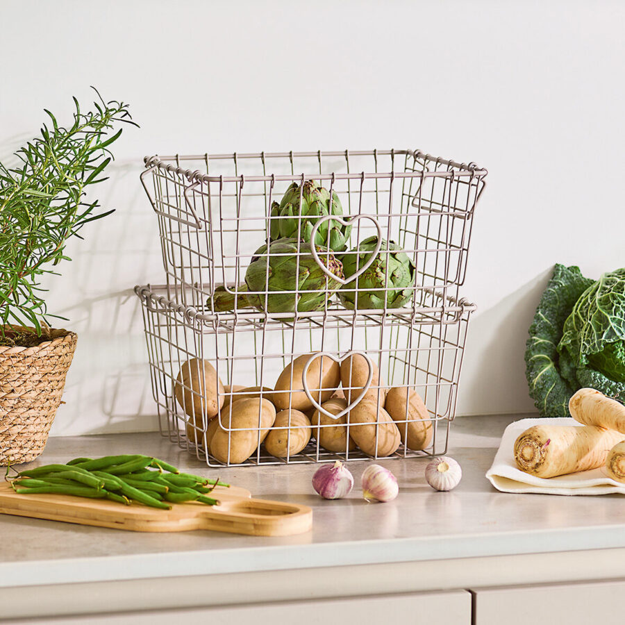 Aufbewahrungskorb "Heart", stapelbar, Metall, – Lifestyle 2