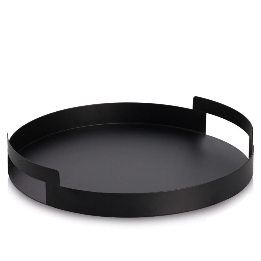 Serviertablett, Metall, schwarz