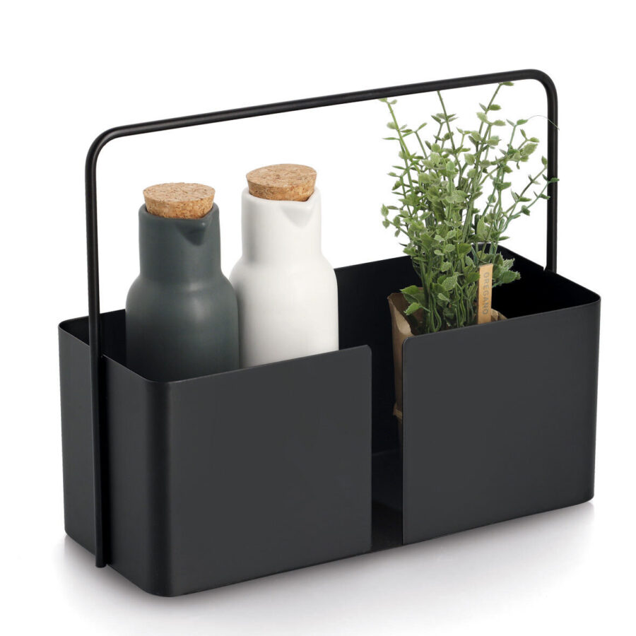 Tragekorb, Metall, schwarz – Ansicht 2