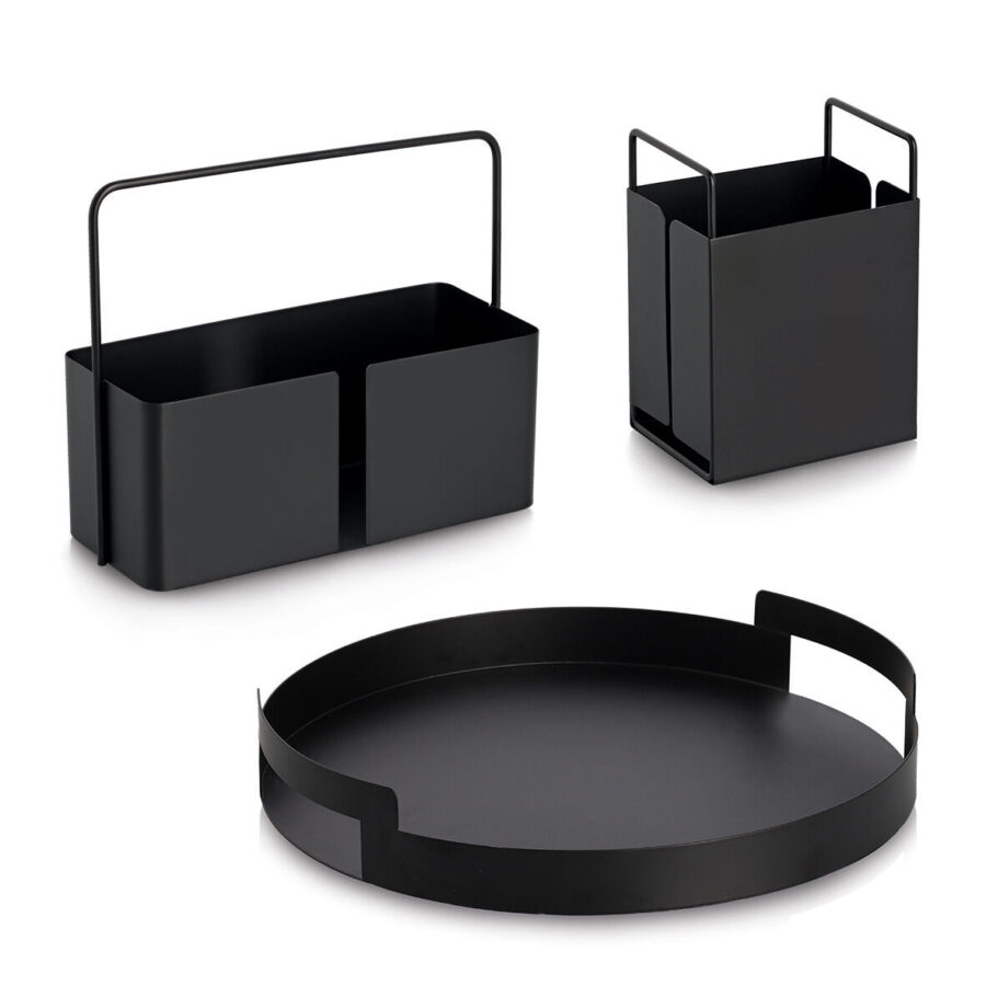 Tragekorb, Metall, schwarz – Ansicht 3