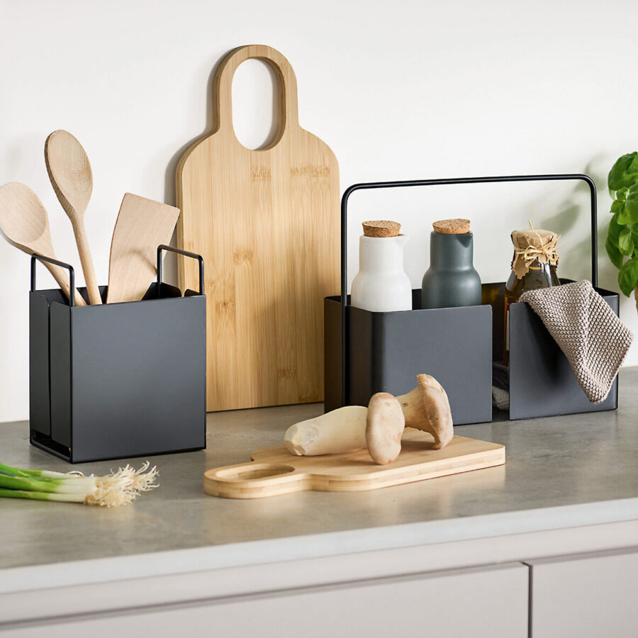Utensilienhalter, Metall, schwarz – Lifestyle 1