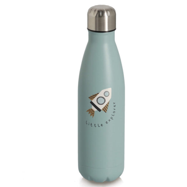 Trinkflasche "Rocket", 500 ml, Edelstahl, petrol