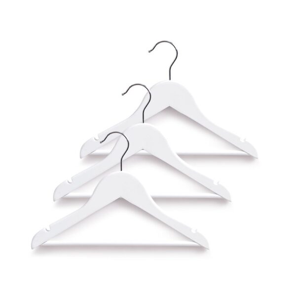 Kinder-Kleiderbügel-Set, 3-tlg., weiß