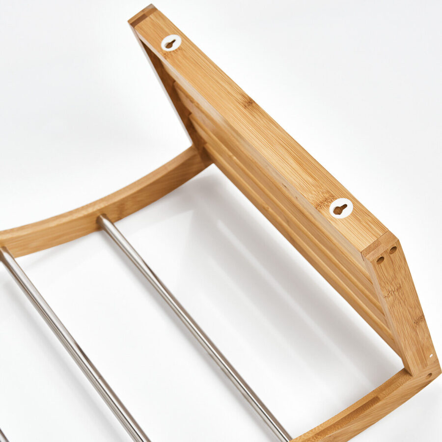 Handtuchregal, Bambus/Metall verchromt – Ansicht 3