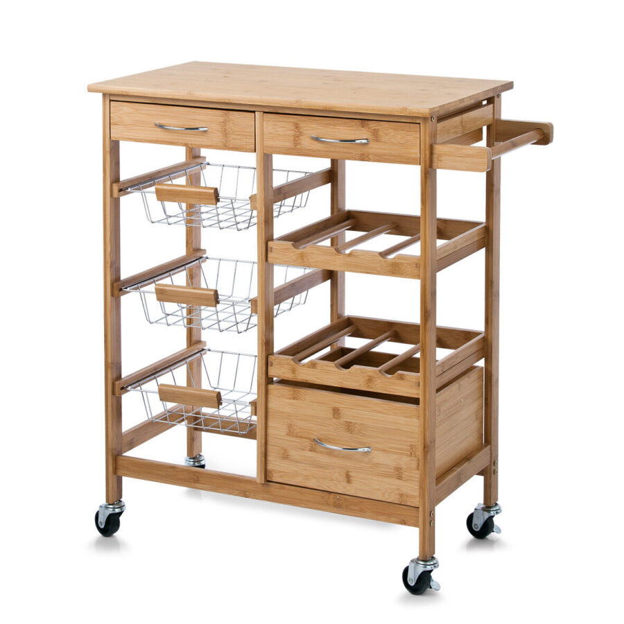 Küchenrollwagen, Bambus/Metall