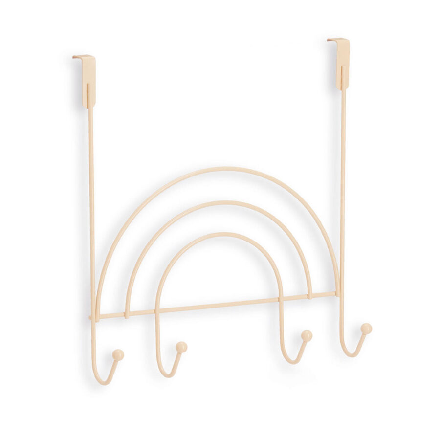 Türhänger m. 4 Haken "Rainbow", Metall, beige