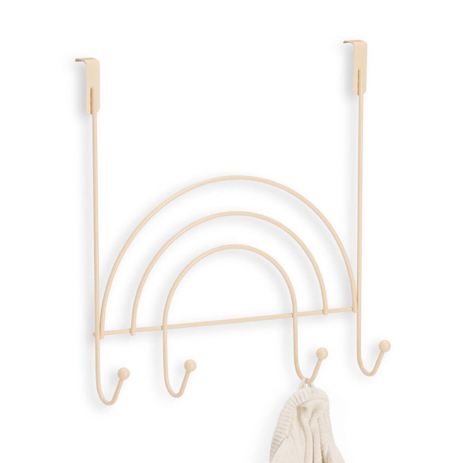 Türhänger m. 4 Haken "Rainbow", Metall, beige – Ansicht 2