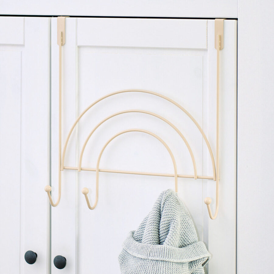Türhänger m. 4 Haken "Rainbow", Metall, beige – Lifestyle 1