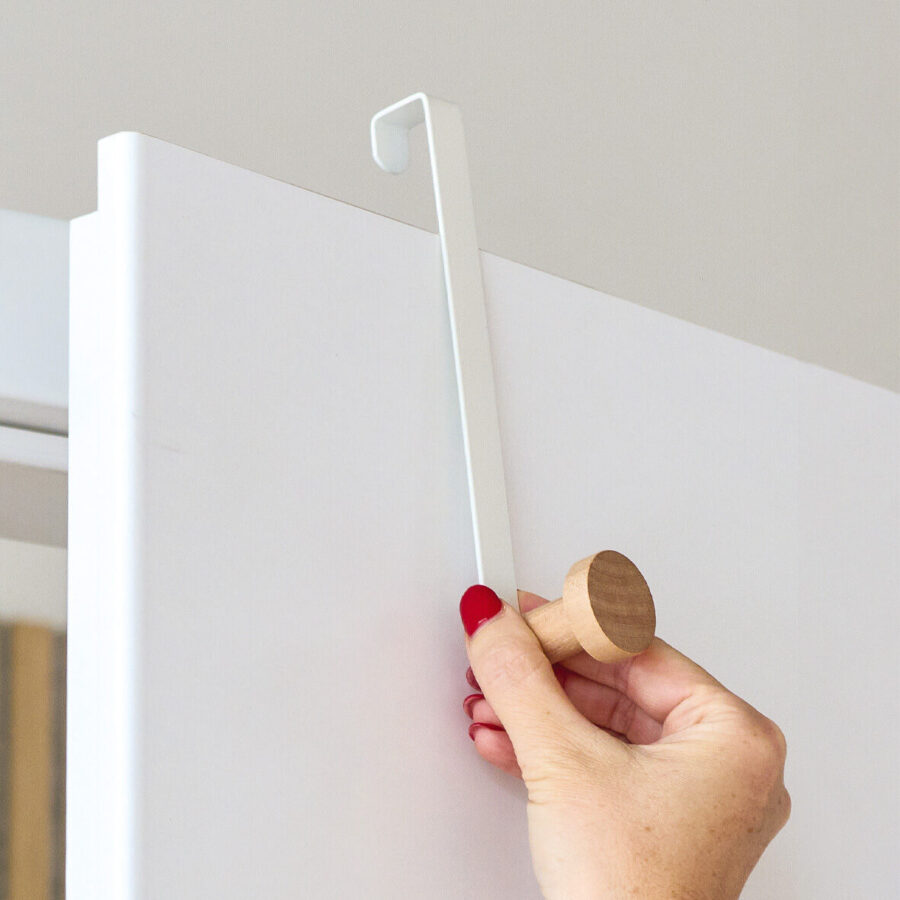 Türhänger-Set, 2-tlg., Metall/Holz, weiß – Lifestyle 1