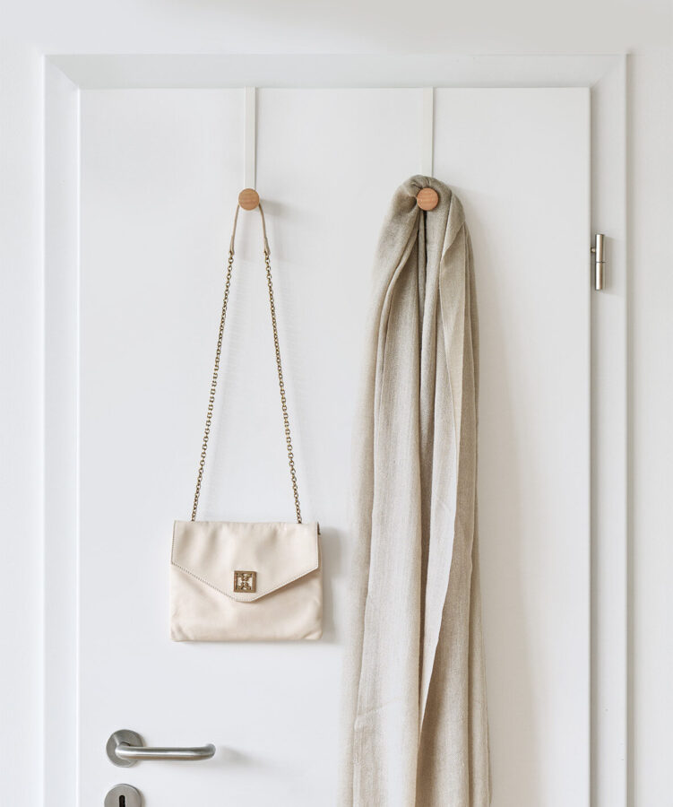 Türhänger-Set, 2-tlg., Metall/Holz, weiß – Lifestyle 2