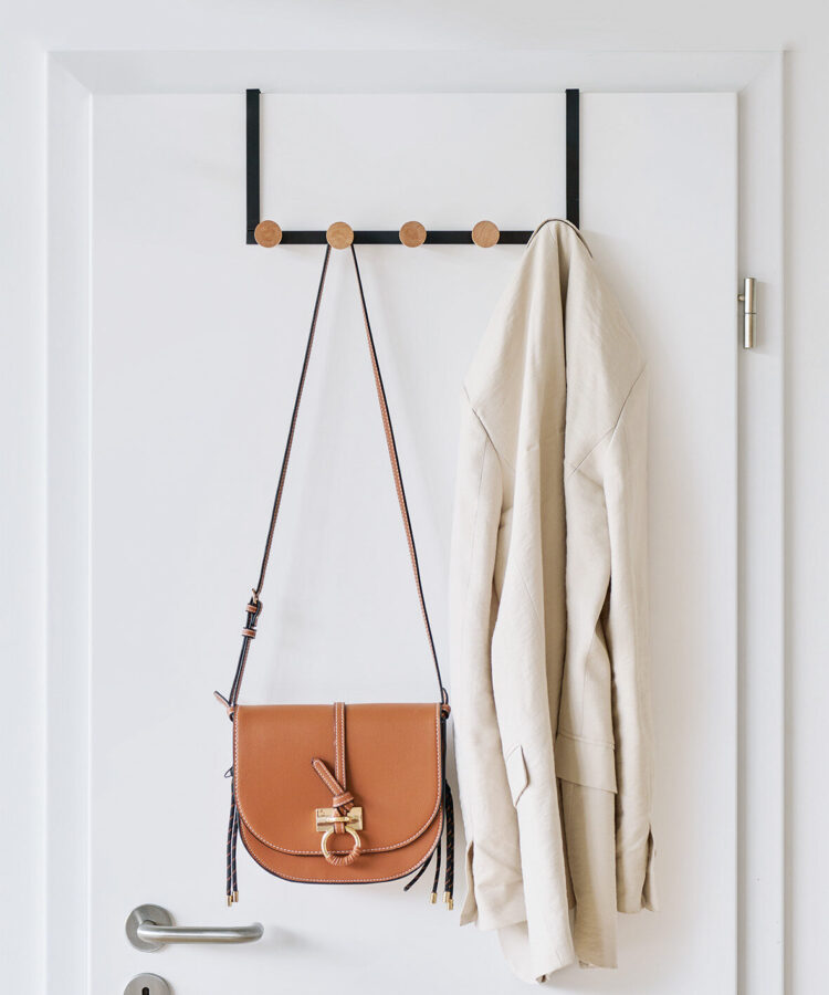 Türhänger m. 5 Haken, Metall/Holz, schwarz – Lifestyle 2