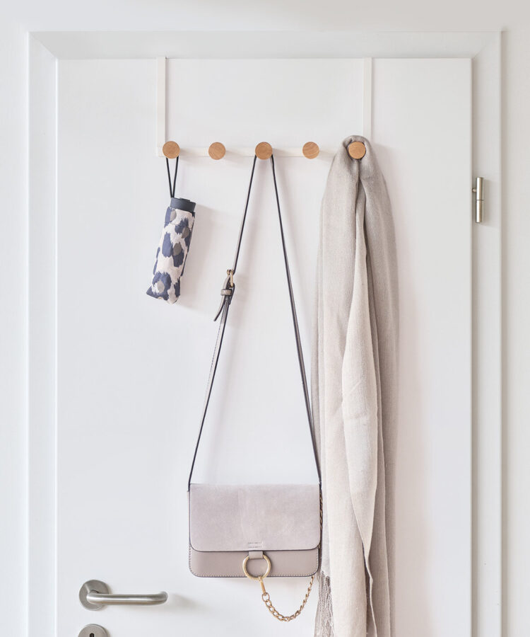 Türhänger m. 5 Haken, Metall/Holz, weiß – Lifestyle 2