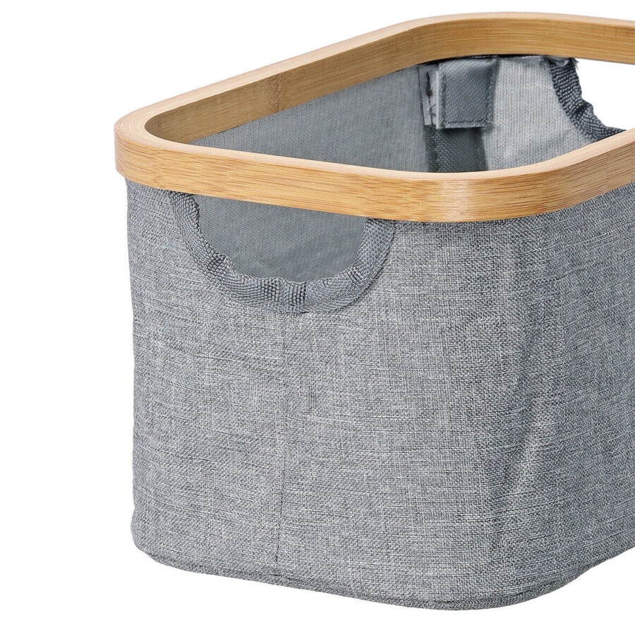 Aufbewahrungskorb, Polyester/Bambus, grau – Ansicht 3
