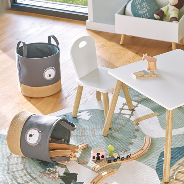 Aufbewahrungskorb "Hase", Polyester/Jute, grau – Lifestyle 1