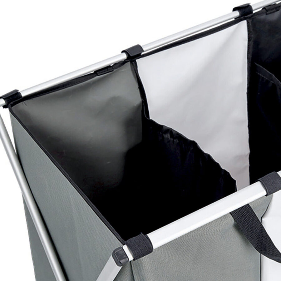 Wäschesammler, 3-fach, Polyester/Aluminium, – Ansicht 3