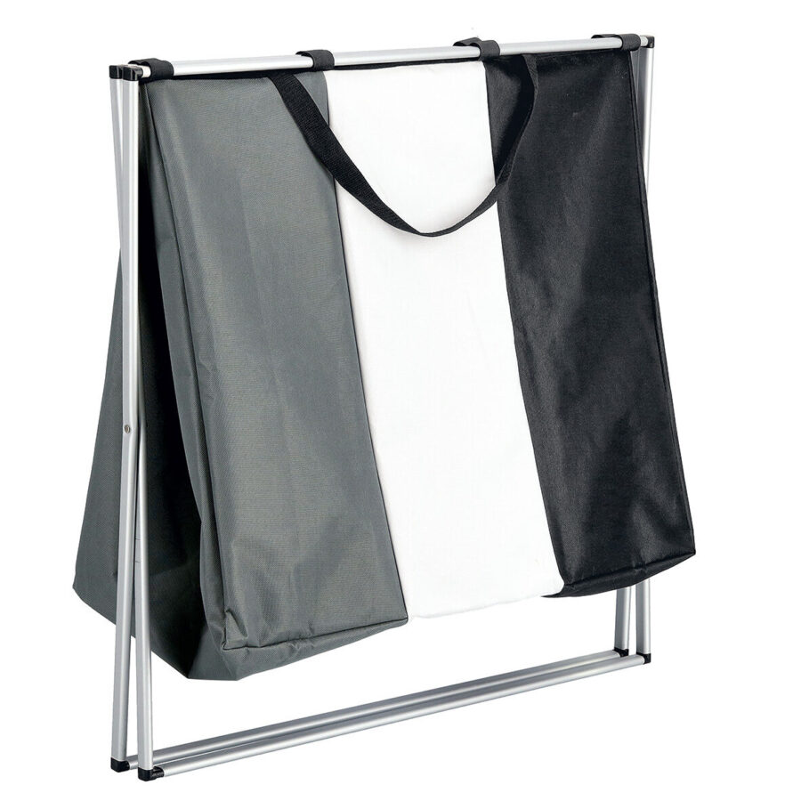 Wäschesammler, 3-fach, Polyester/Aluminium, – Ansicht 2