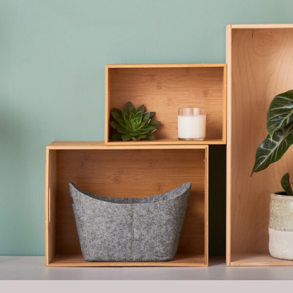 Aufbewahrungskorb, Filz, grau – Lifestyle 1