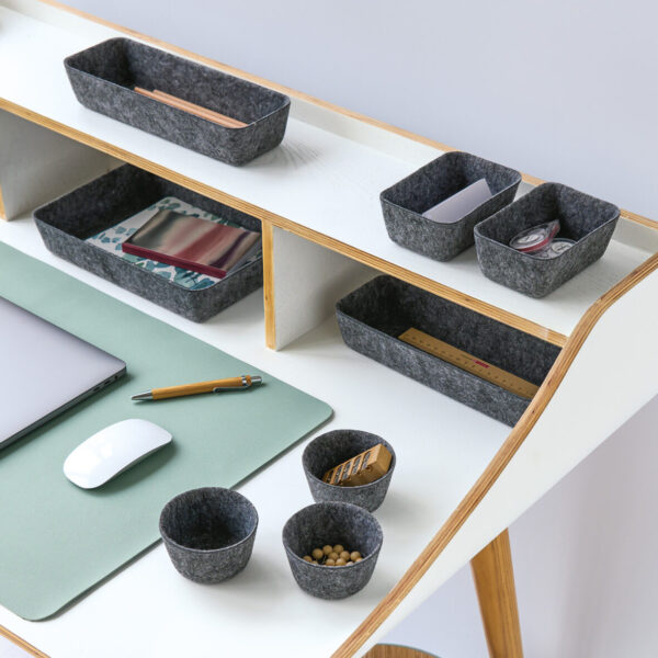 Organizer-Set, 8-tlg., Filz, grau – Lifestyle 1