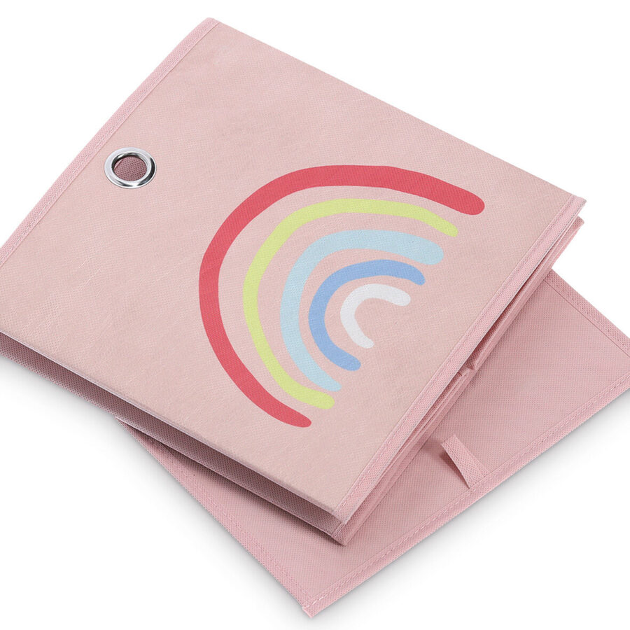 Aufbewahrungsbox "Rosy Rainbow", Vlies, rosé – Ansicht 3