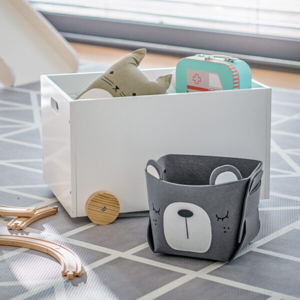 Aufbewahrungskorb "Bär", Filz, grau – Lifestyle 1