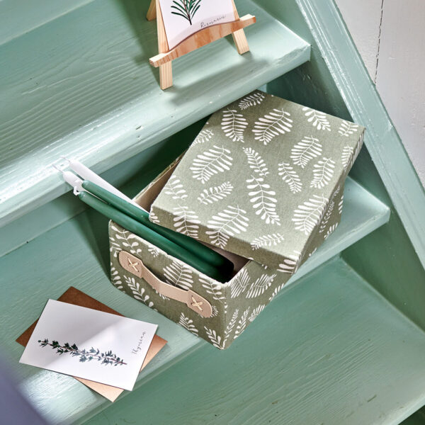 Aufbewahrungsbox "Leaves", Baumwolle/Polyester, – Lifestyle 1