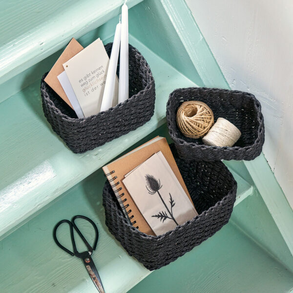 Aufbewahrungskorb-Set, 3-tlg., Papiergeflecht, – Lifestyle 1
