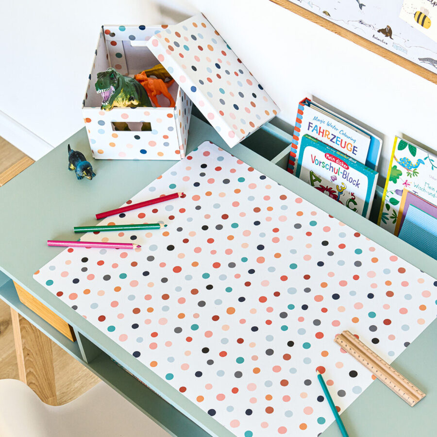 Aufbewahrungsbox "Dots", recycelter Karton – Lifestyle 2