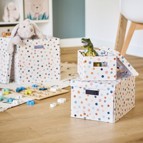 Aufbewahrungsbox "Dots", recycelter Karton – Lifestyle 1