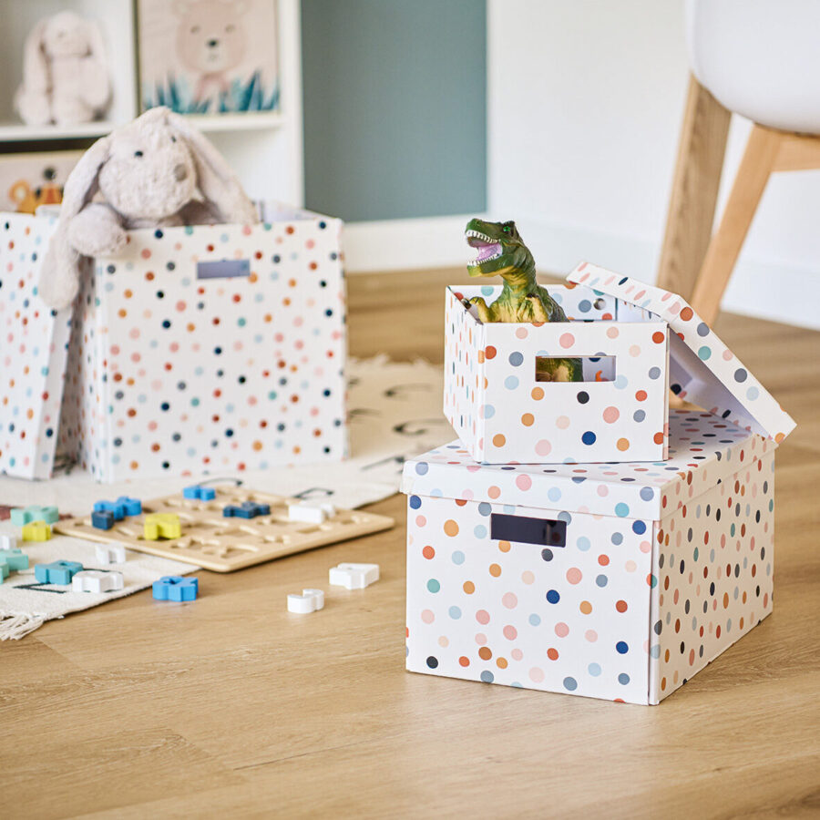 Aufbewahrungsbox "Dots", recycelter Karton – Lifestyle 1
