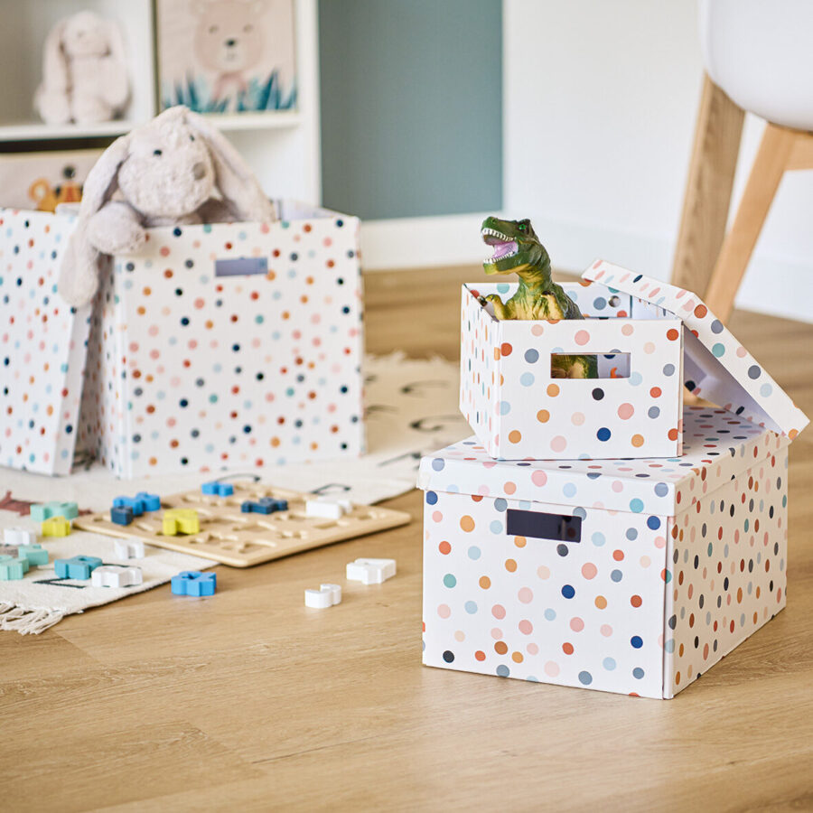 Aufbewahrungsbox "Dots", recycelter Karton – Lifestyle 2