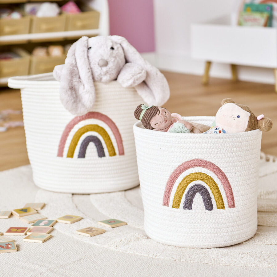 Aufbewahrungskorb "Rainbow", Baumwolle/Polyester, – Lifestyle 1