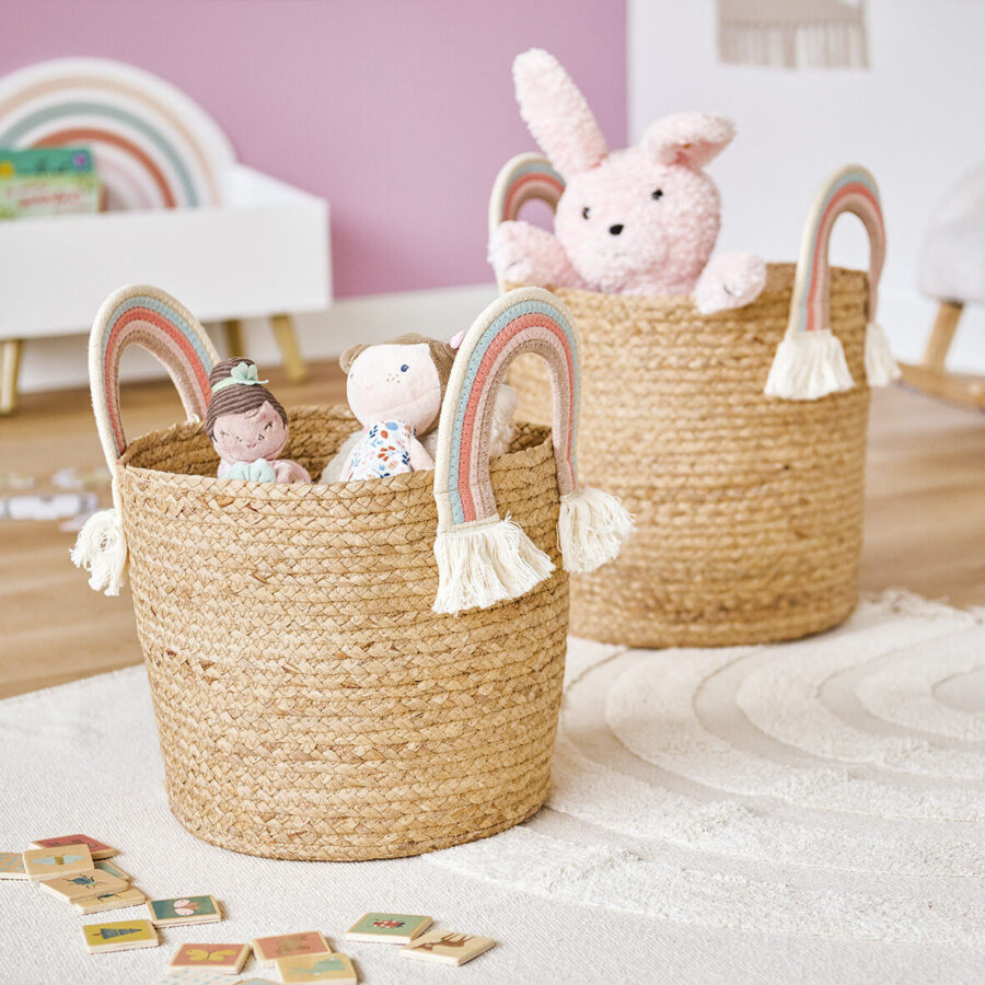 Aufbewahrungskorb "Rainbow", Seegras/Baumwolle – Lifestyle 1