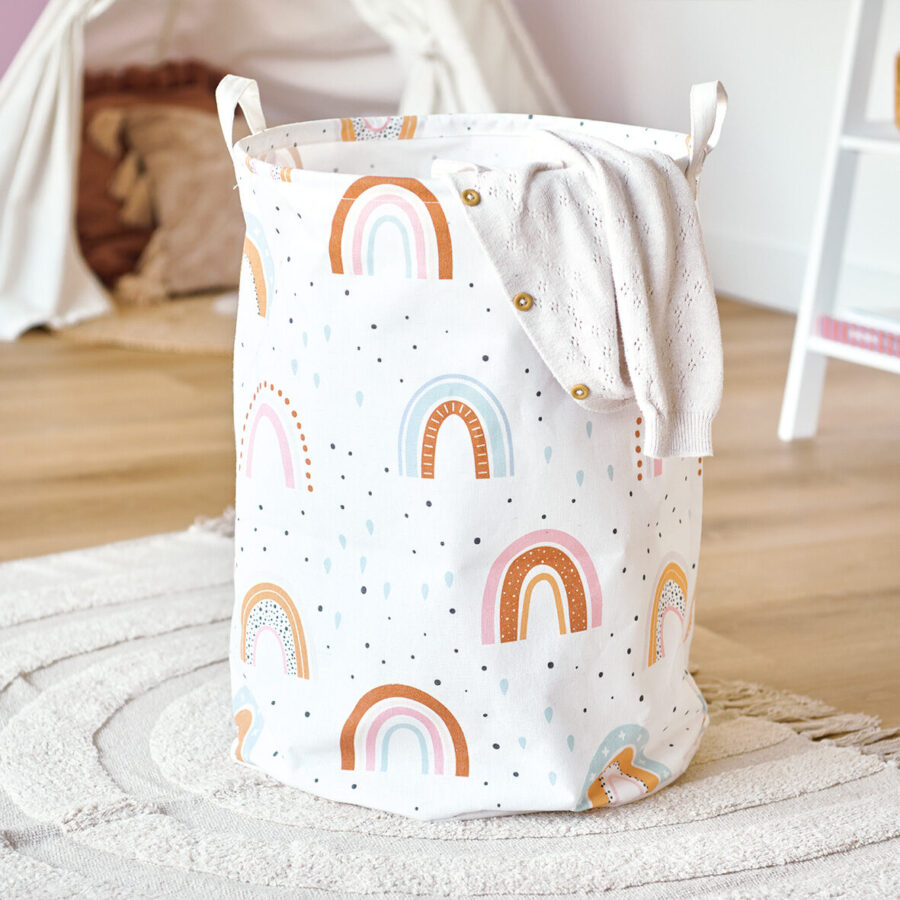 Wäschesammler "Rainbow", Canvas – Lifestyle 1