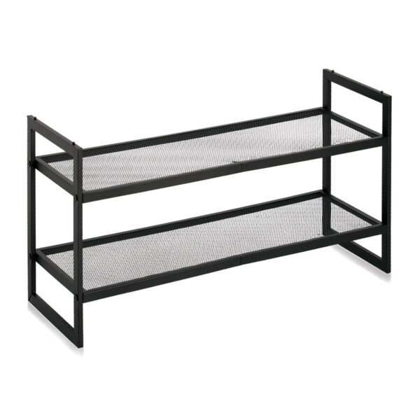 Schuhregal mit 2 Ablagen, stapelbar, Metall,
