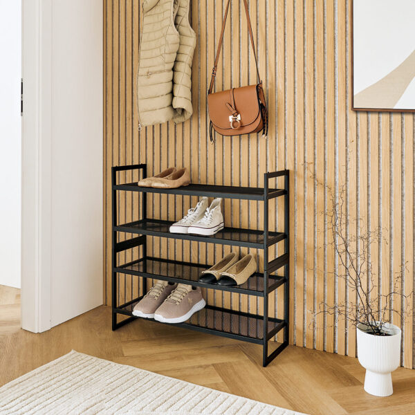 Schuhregal mit 2 Ablagen, stapelbar, Metall, – Lifestyle 1