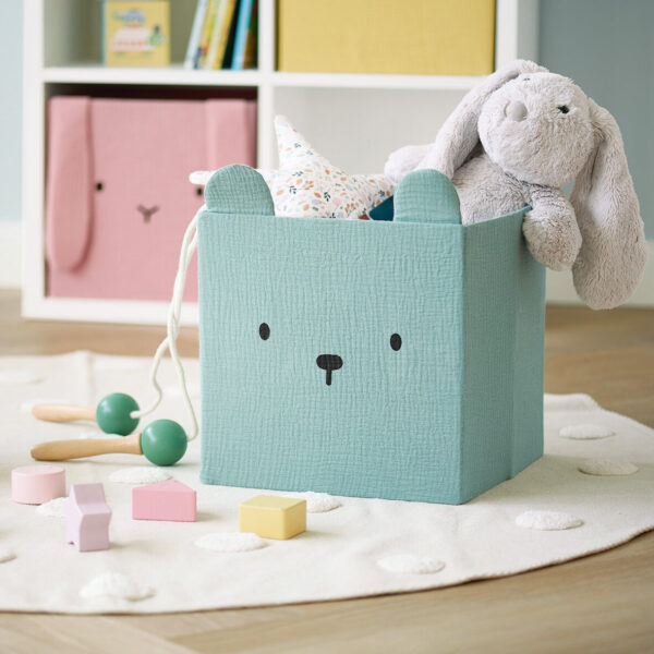 Aufbewahrungsbox "Bär", Musselin, – Lifestyle 1