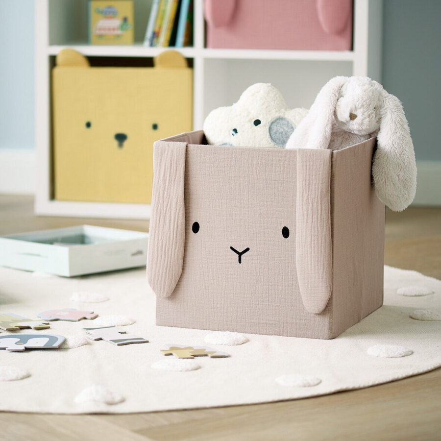 Aufbewahrungsbox "Hase", Musselin, – Lifestyle 1