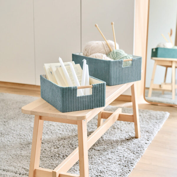 Aufbewahrungskorb, Baumwolle/Polyester/Holz, – Lifestyle 1