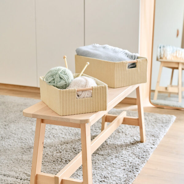 Aufbewahrungskorb, Baumwolle/Polyester/Holz, – Lifestyle 1