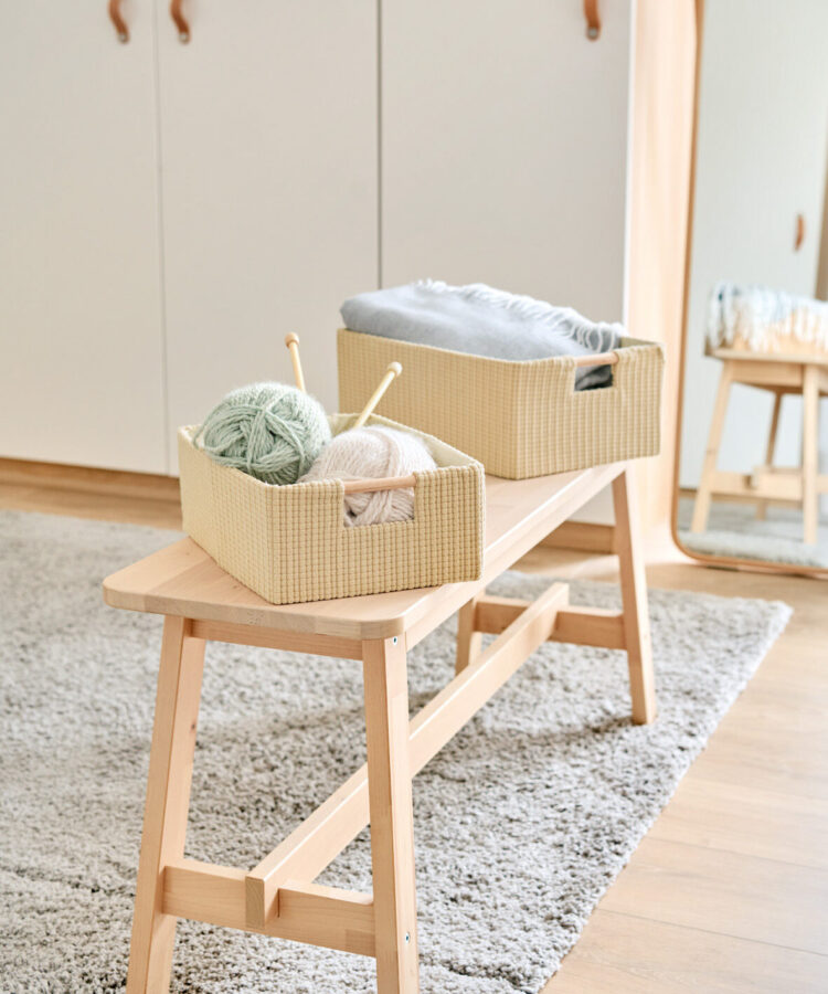 Aufbewahrungskorb, Baumwolle/Polyester/Holz, – Lifestyle 1
