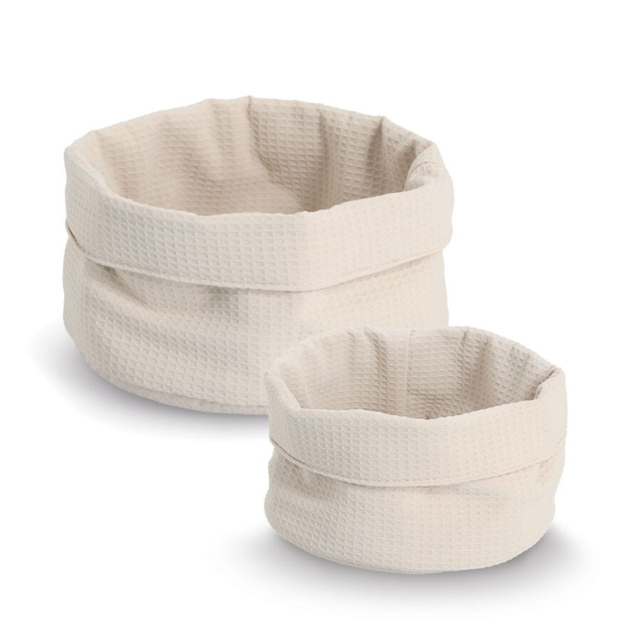 Aufbewahrungskorb, Waffelpiqué, Polyester, creme – Ansicht 4
