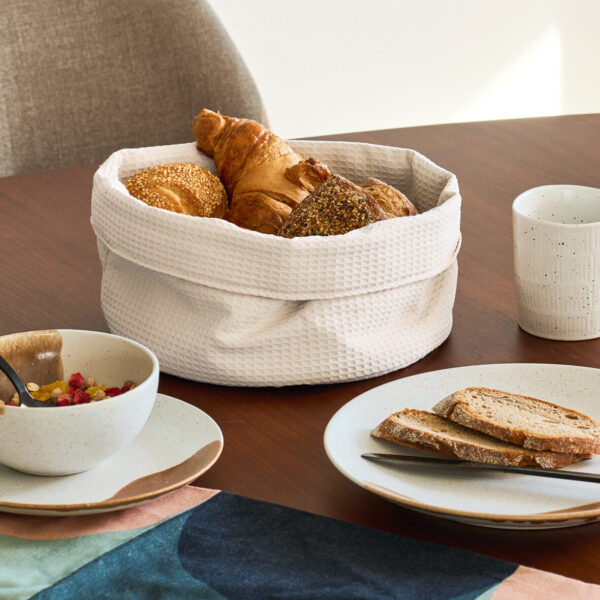 Aufbewahrungskorb, Waffelpiqué, Polyester, creme – Lifestyle 1