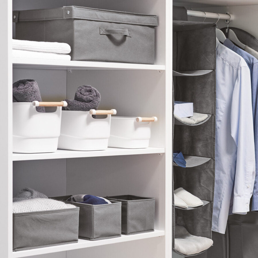 Aufbewahrungsbox, Vlies, grau – Lifestyle 1