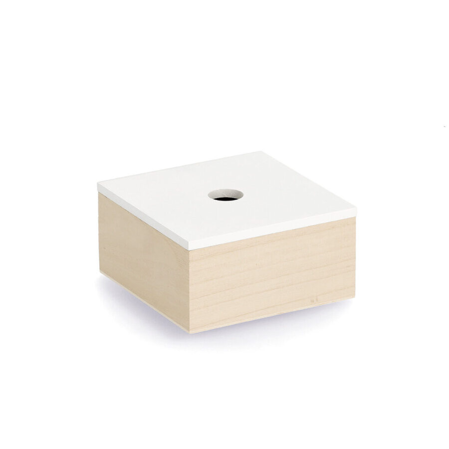 Aufbewahrungsboxen-Set 3-tlg., Holz, weiß/natur – Ansicht 3