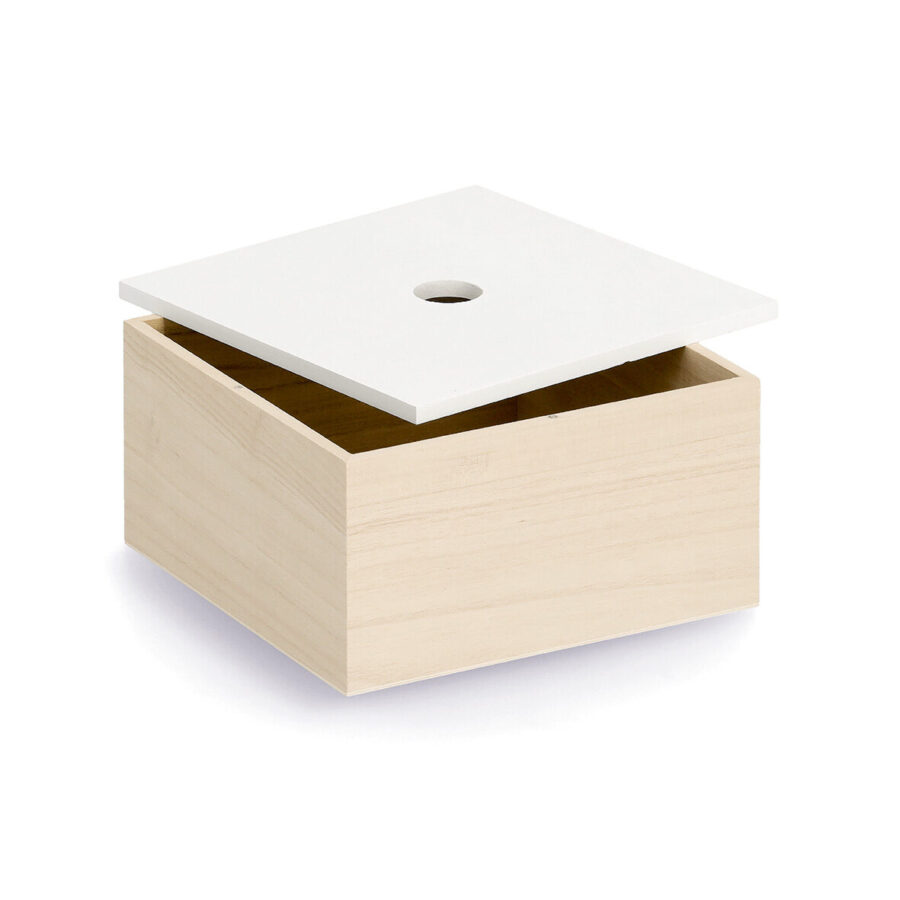 Aufbewahrungsboxen-Set 3-tlg., Holz, weiß/natur – Ansicht 6