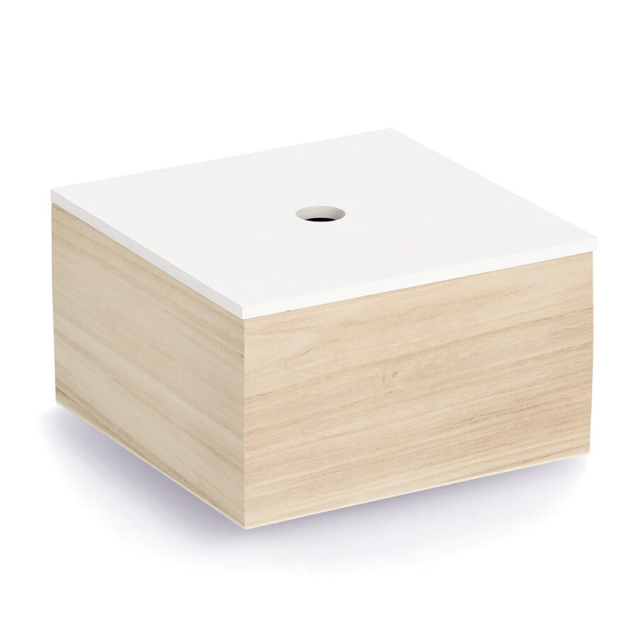 Aufbewahrungsboxen-Set 3-tlg., Holz, weiß/natur – Ansicht 7