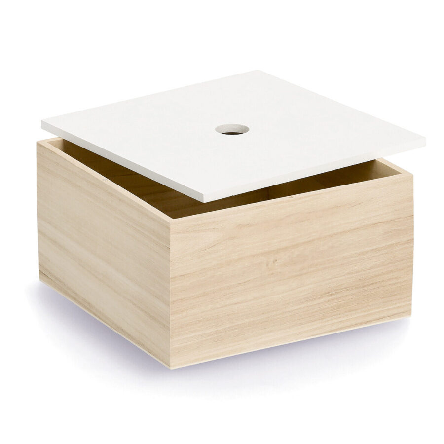Aufbewahrungsboxen-Set 3-tlg., Holz, weiß/natur – Ansicht 8