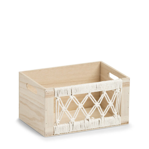 Aufbewahrungskiste "Boho", Holz/Baumwolle