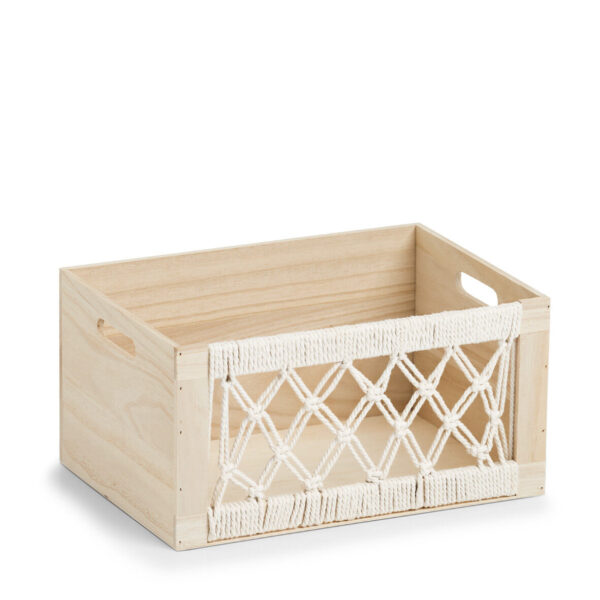 Aufbewahrungskiste "Boho", Holz/Baumwolle