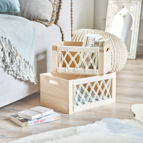 Aufbewahrungskiste "Boho", Holz/Baumwolle โ Lifestyle 1